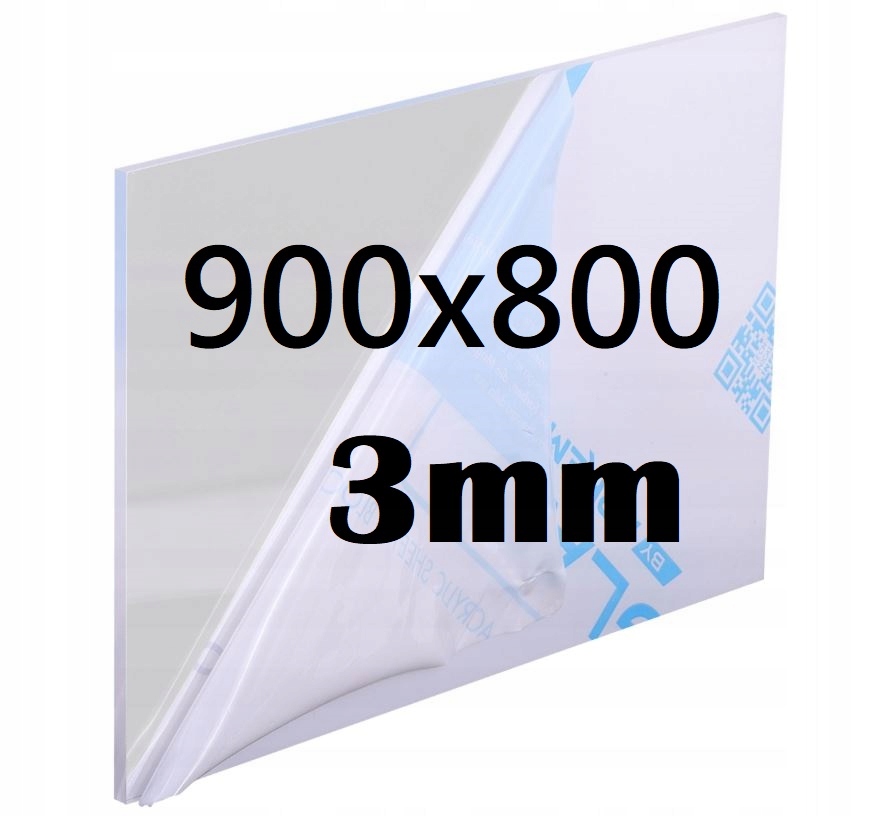 Bezfarebná akrylová PLEXI doska, rozmery 900x800x3mm